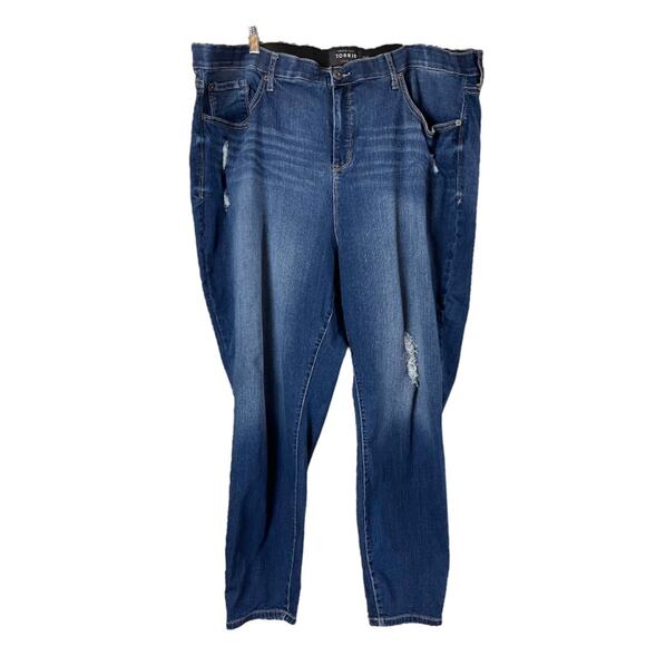 Torrid Jeans High Rise Sky High Skinny Ankle Distressed Women’s Size 28 Plus - Picture 1 of 8